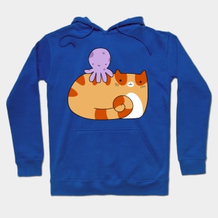 Octopus and Orange Tabby cat Hoodie